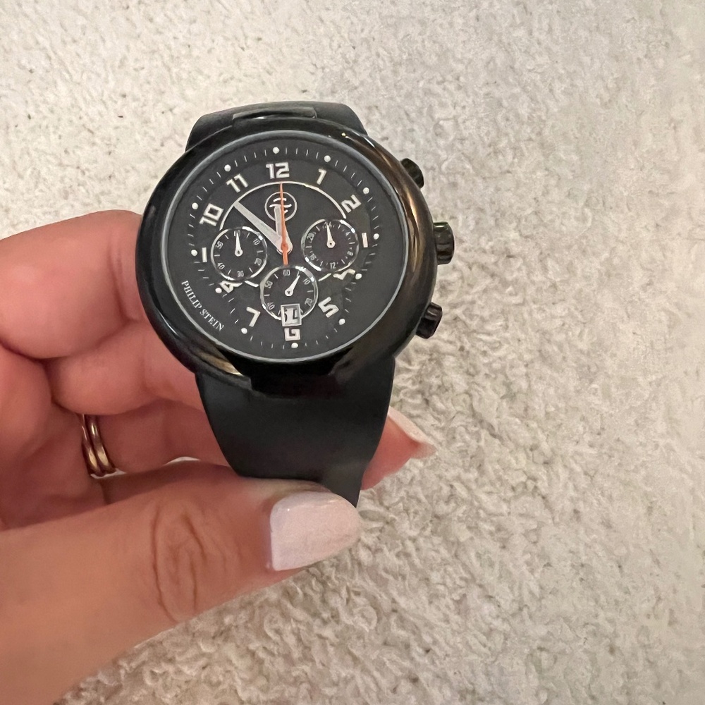 PHILIP STEIN Black Active 45mm Chronograph Men's Watch